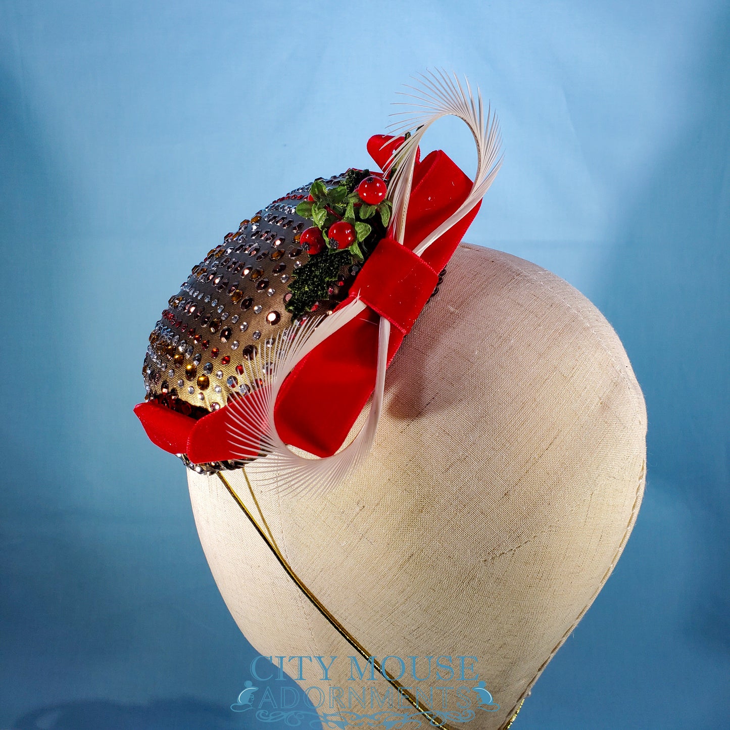Plaid Rhinestone Fascinator
