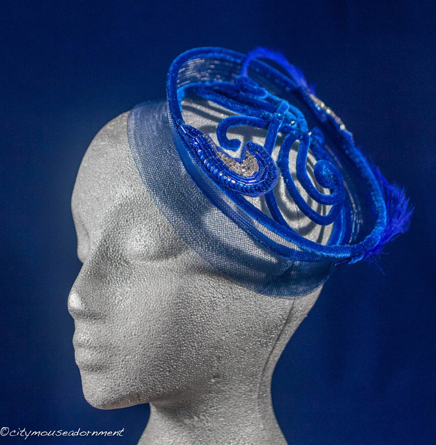 Time Traveler Blues Velvet Hat