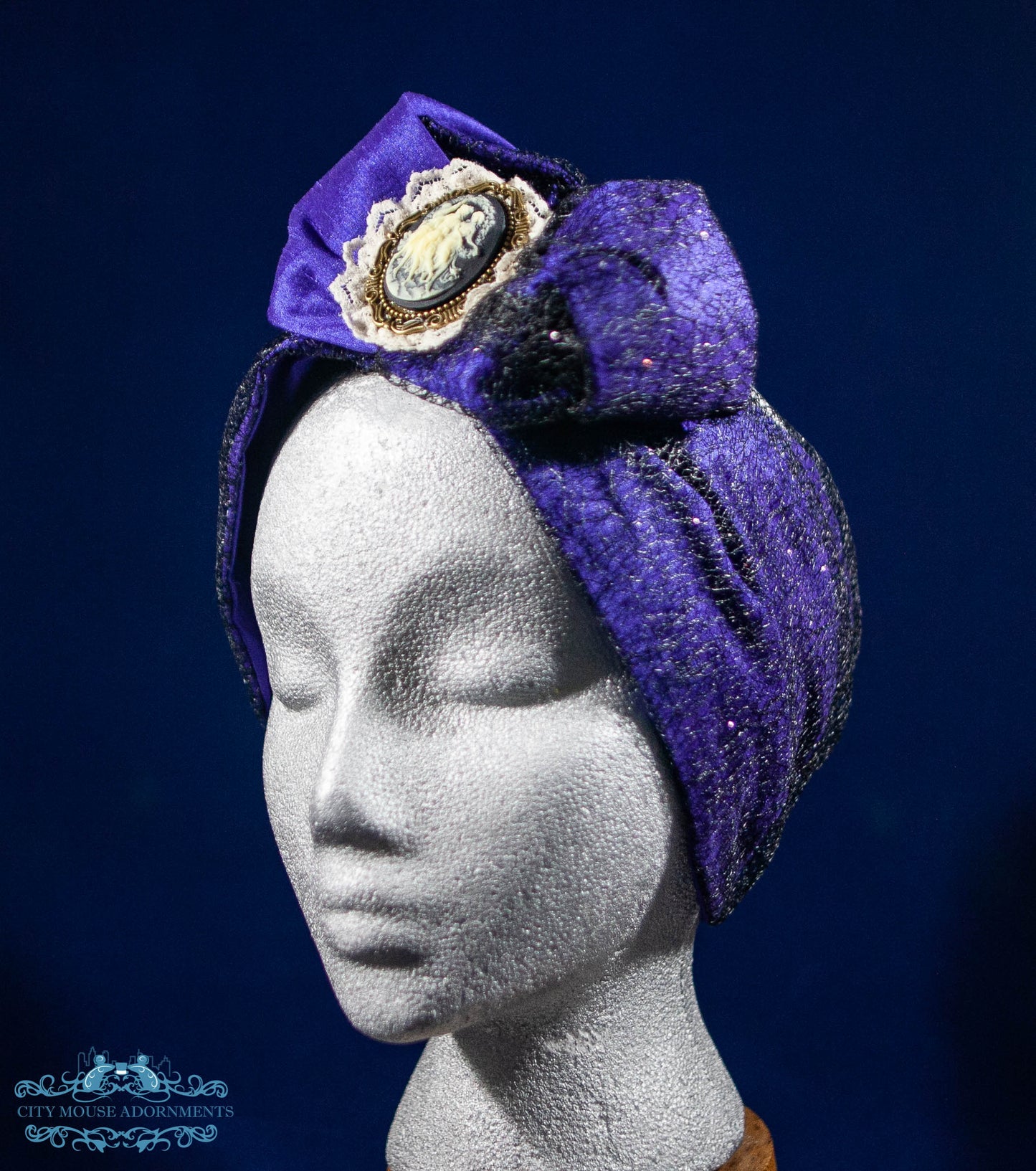 40's Style Purple and Black Headband- Agatha Harkness Inspired