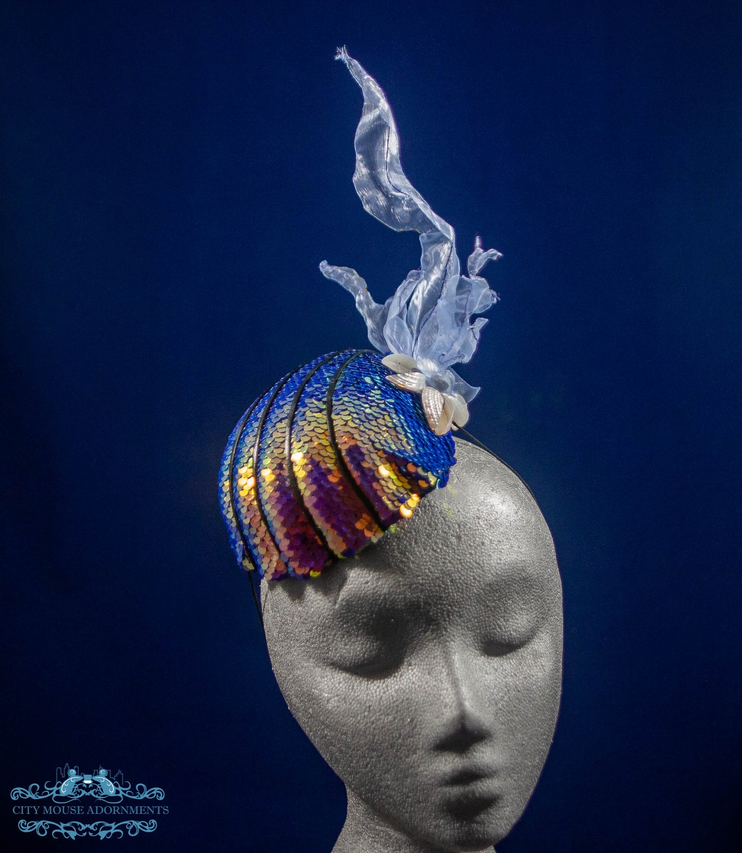 Mermaid-Love Seashell Fascinator with Fantasy Kelp