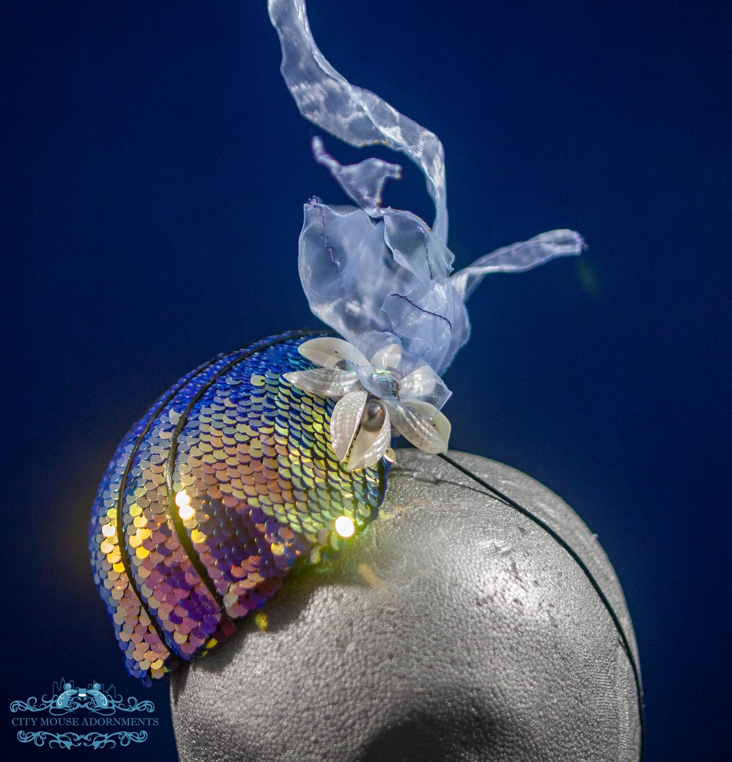 Mermaid-Love Seashell Fascinator with Fantasy Kelp