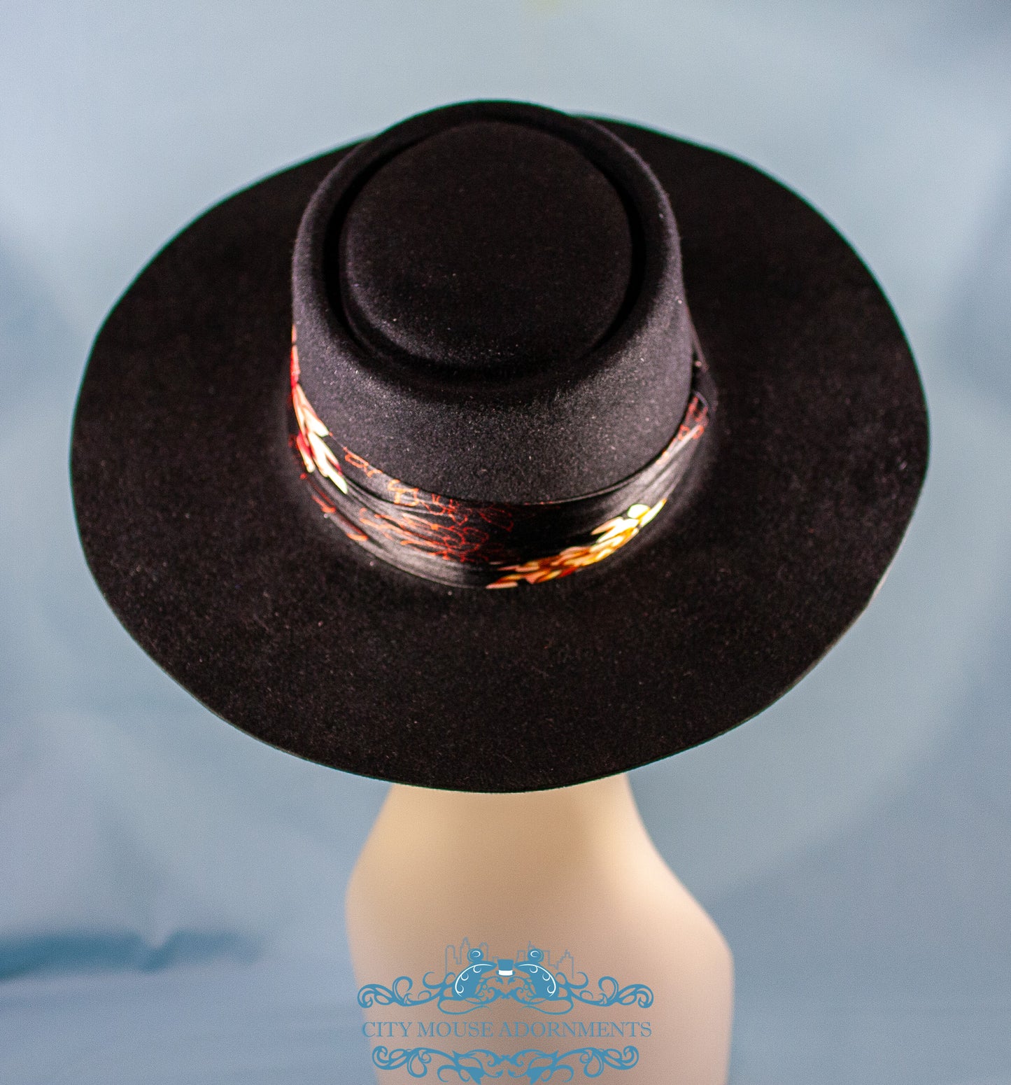 Pork Pie Flat Brim Felt Hat