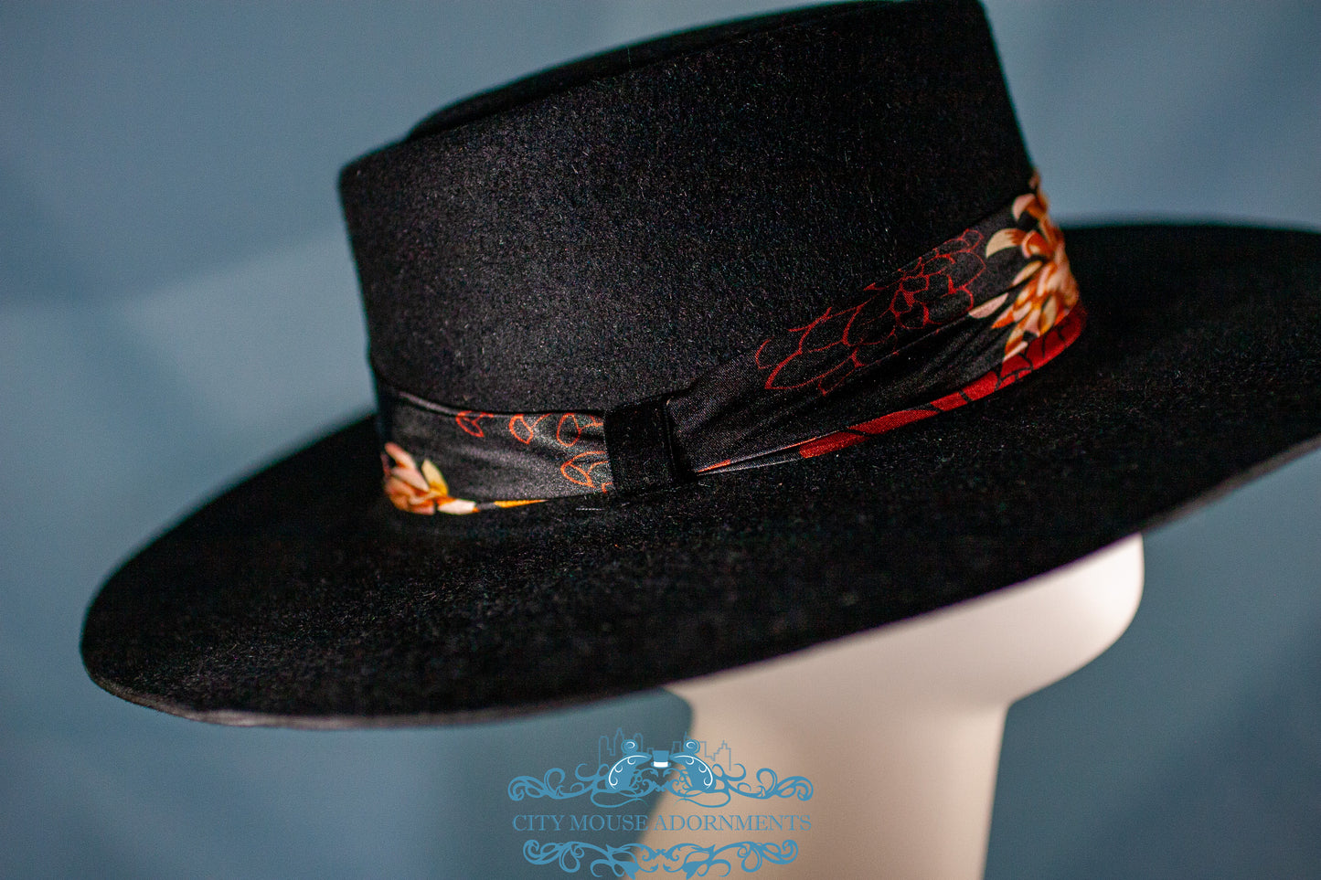 Pork Pie Flat Brim Felt Hat