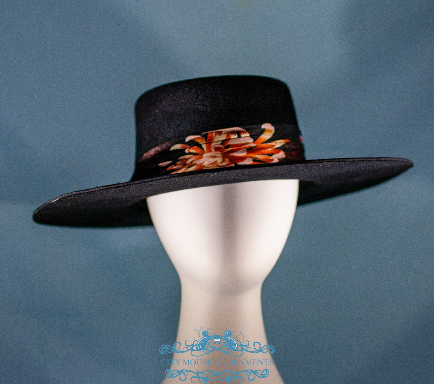 Pork Pie Flat Brim Felt Hat