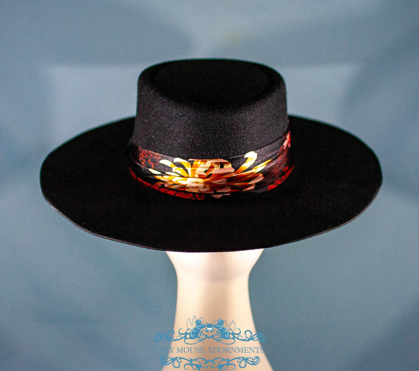 Pork Pie Flat Brim Felt Hat