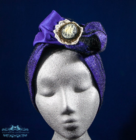 40's Style Purple and Black Headband- Agatha Harkness Inspired